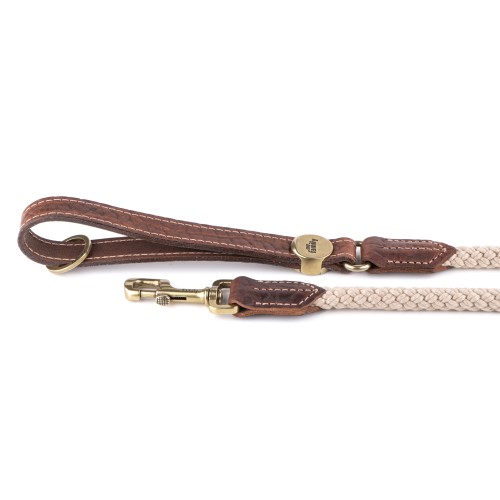 MyFamily El Paso Dog Leash in Genuine Italian Brown Leather and Rope - Image 3