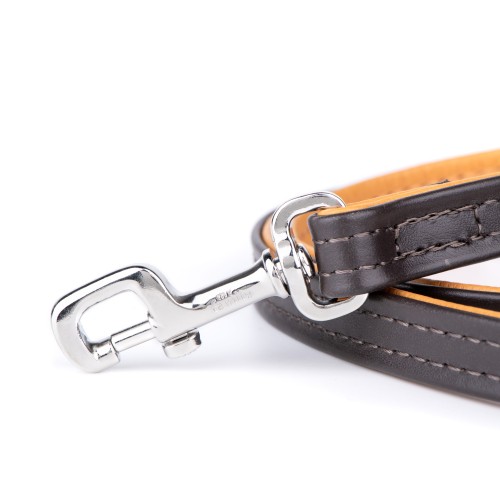 MyFamily Hermitage Dog Leash in Genuine Italian Brown Leather - Image 3