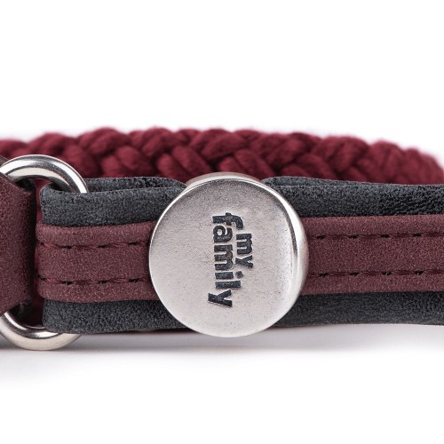 MyFamily London Dog Leash in Fine Crafted Purple Leatherette and Rope - Image 4